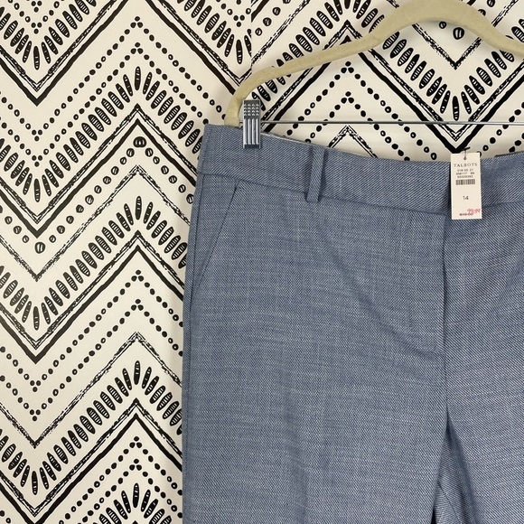 NWOT Women Talbots Blue Chambray Mid Rise Straight Leg Hampshire Ankle Pants 14 - Picture 7 of 10